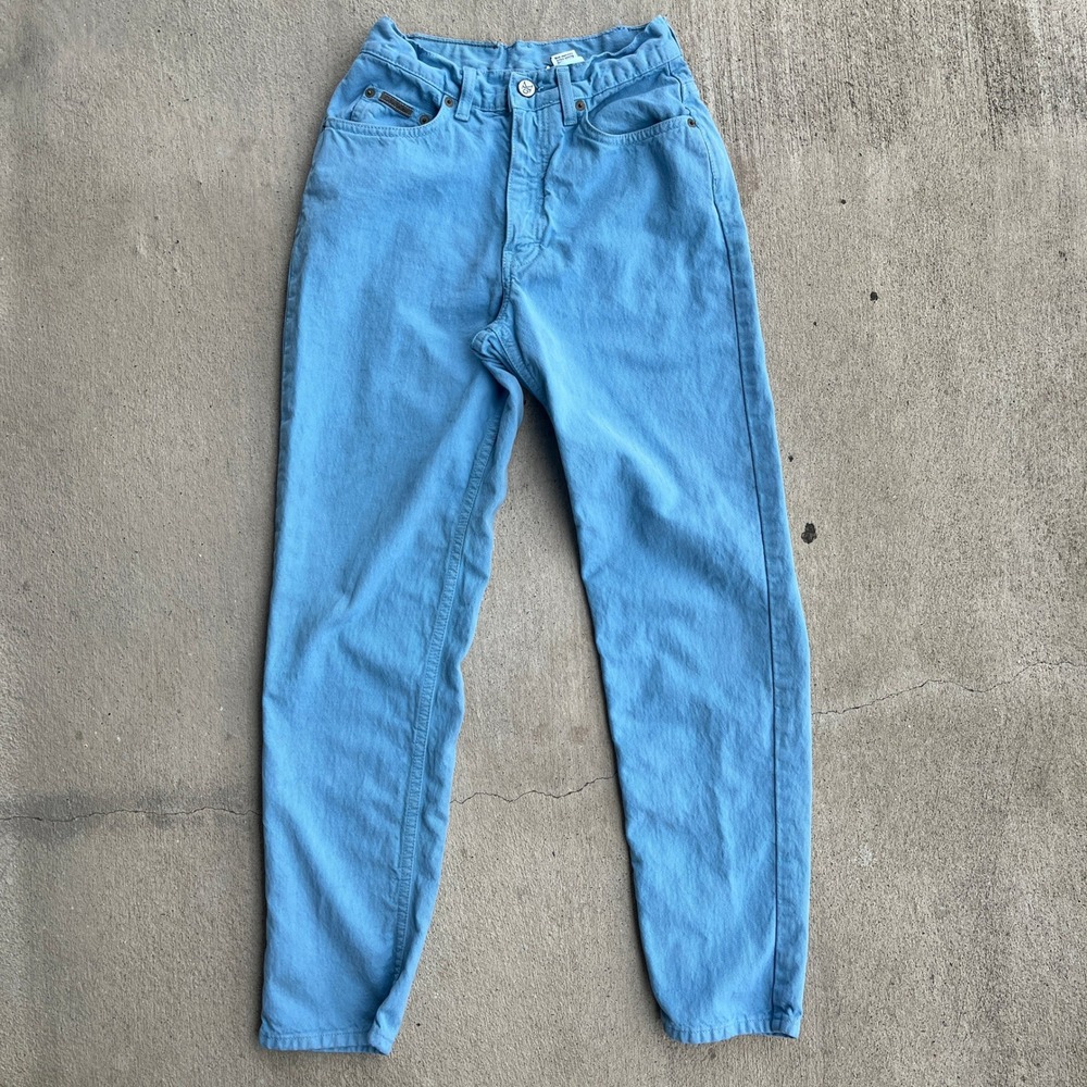 Calvin Klein Over dyed Stone Washed Mid Rise Mom Jeans Size 8P 90s - Picture 2 of 6